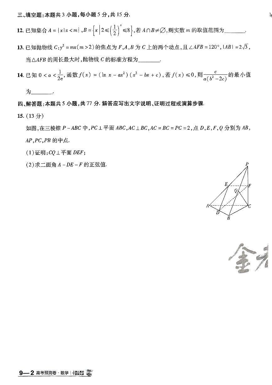 2025金考卷高考预测卷数学试卷九（新高考）第3页