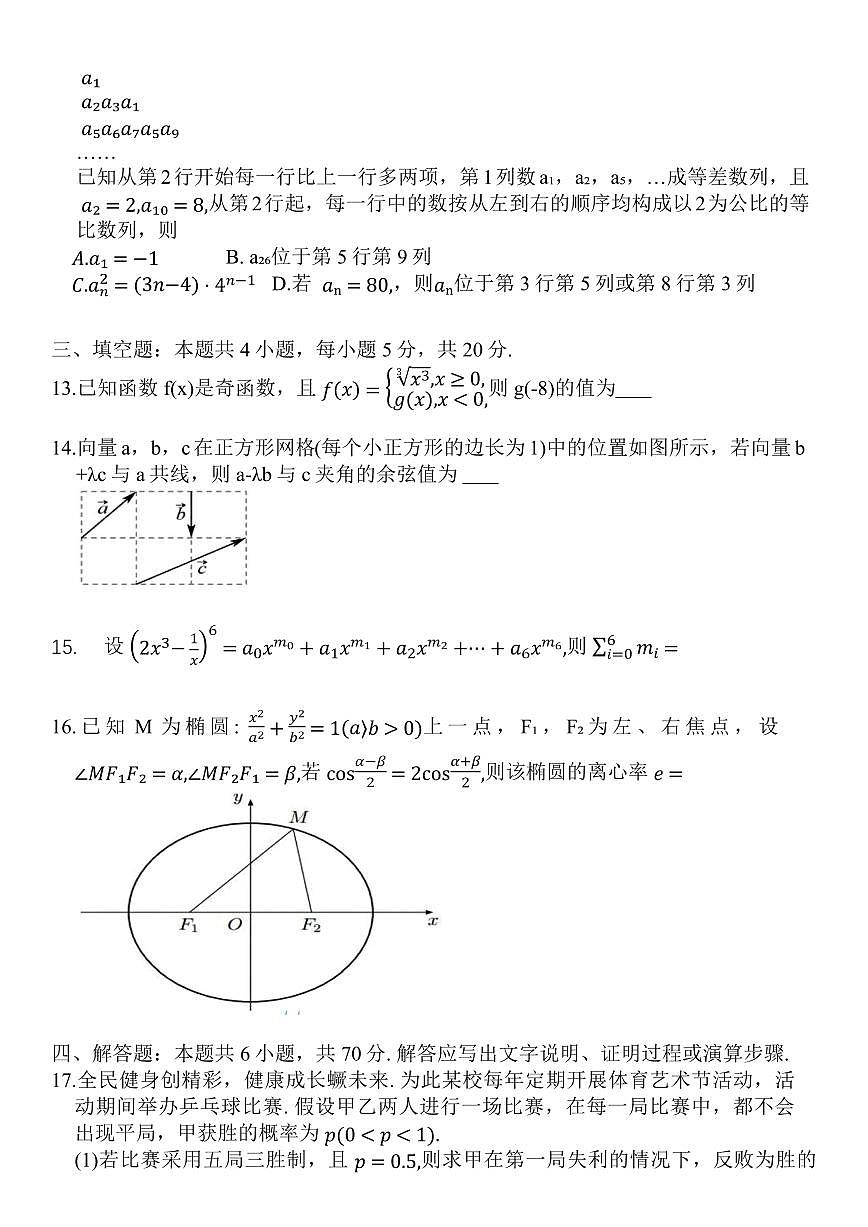 2024届湖南省长沙市一高三月考试卷(五)(1月)-数学试题（含答案）第3页