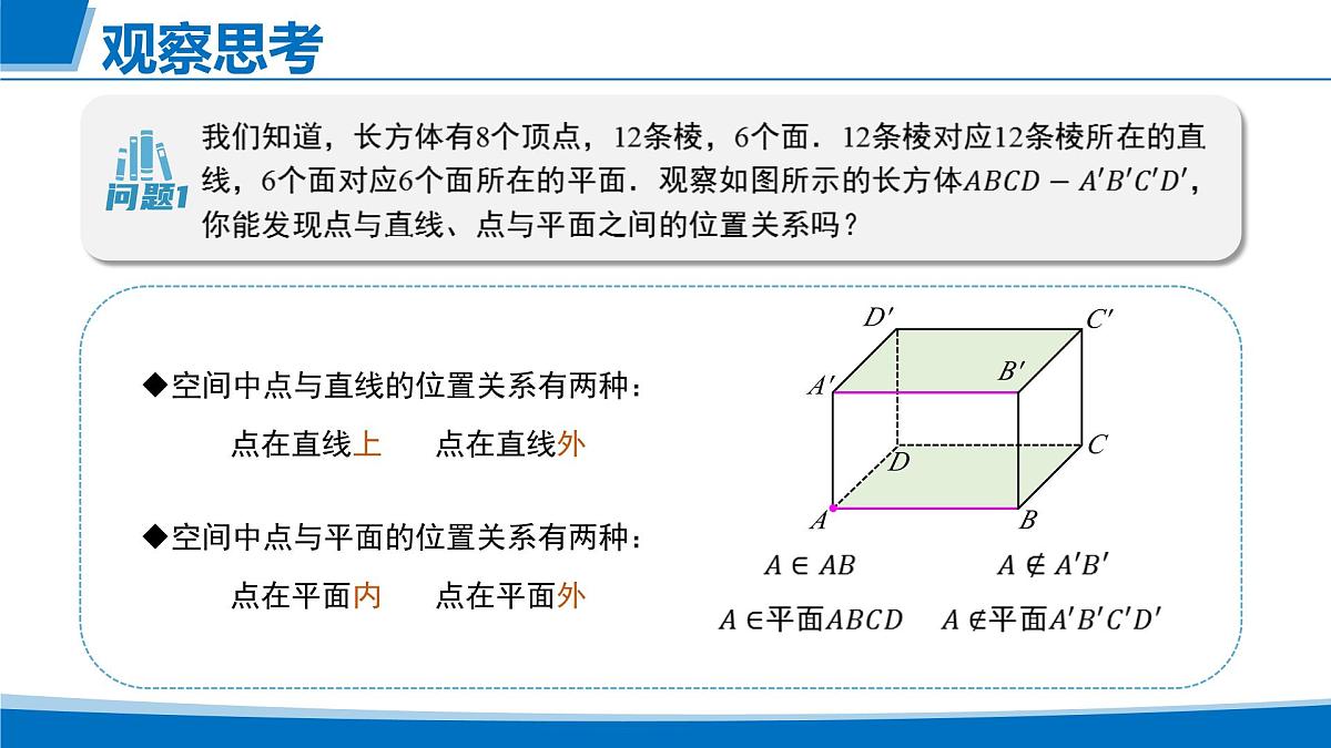 人教A版高一下册数学-必修第二册8.4.2空间点、直线、平面之间的位置关系【课件】第3页