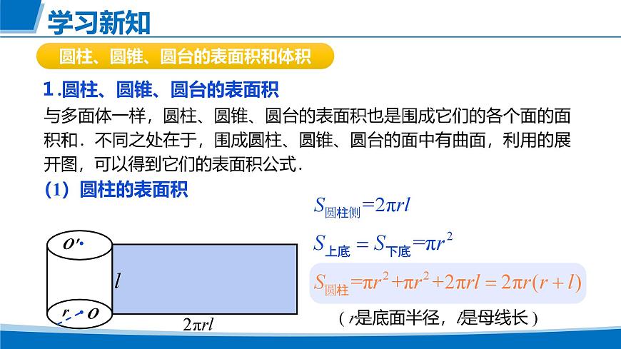 人教A版高一下册数学-必修第二册8.3.2圆柱、圆锥、圆台、球的表面积和体积【课件】第3页