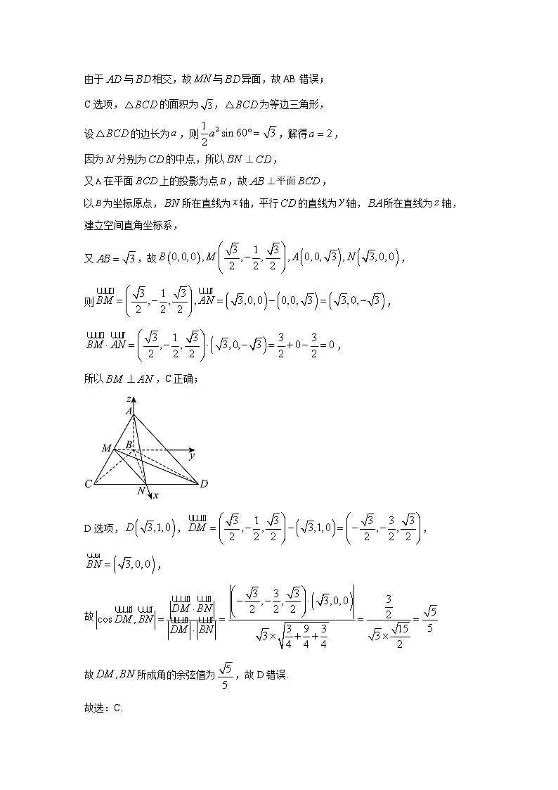 【数学】湖北省华大新高考联盟2025届高三下学期3月教学质量测评试题（解析版）第3页