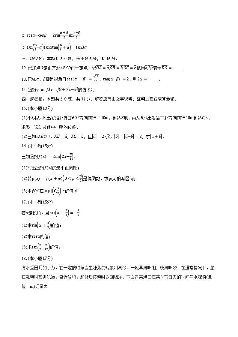 2024-2025学年四川省德阳市天立高级中学高一下学期第一次教学质量检测数学试卷（含答案）第3页