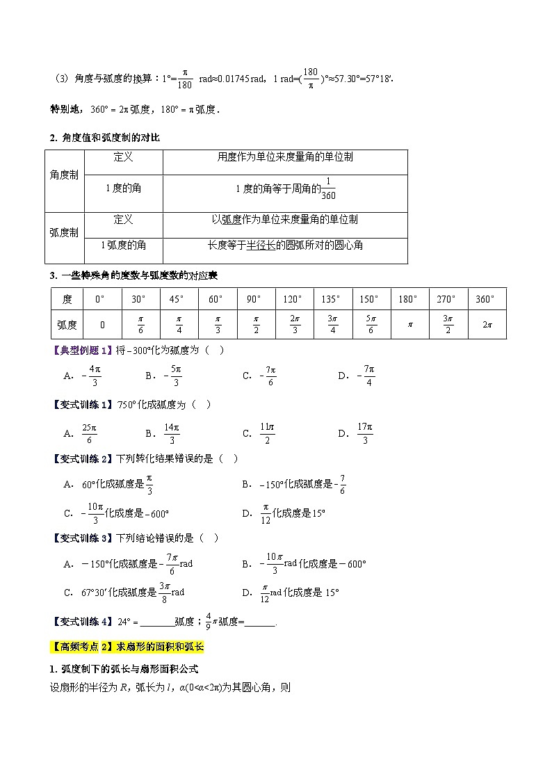 专题六 三角函数的运算高频考点精讲精练（20大高频考点+知识串讲+高考真题+易错题型）（学生版）第2页