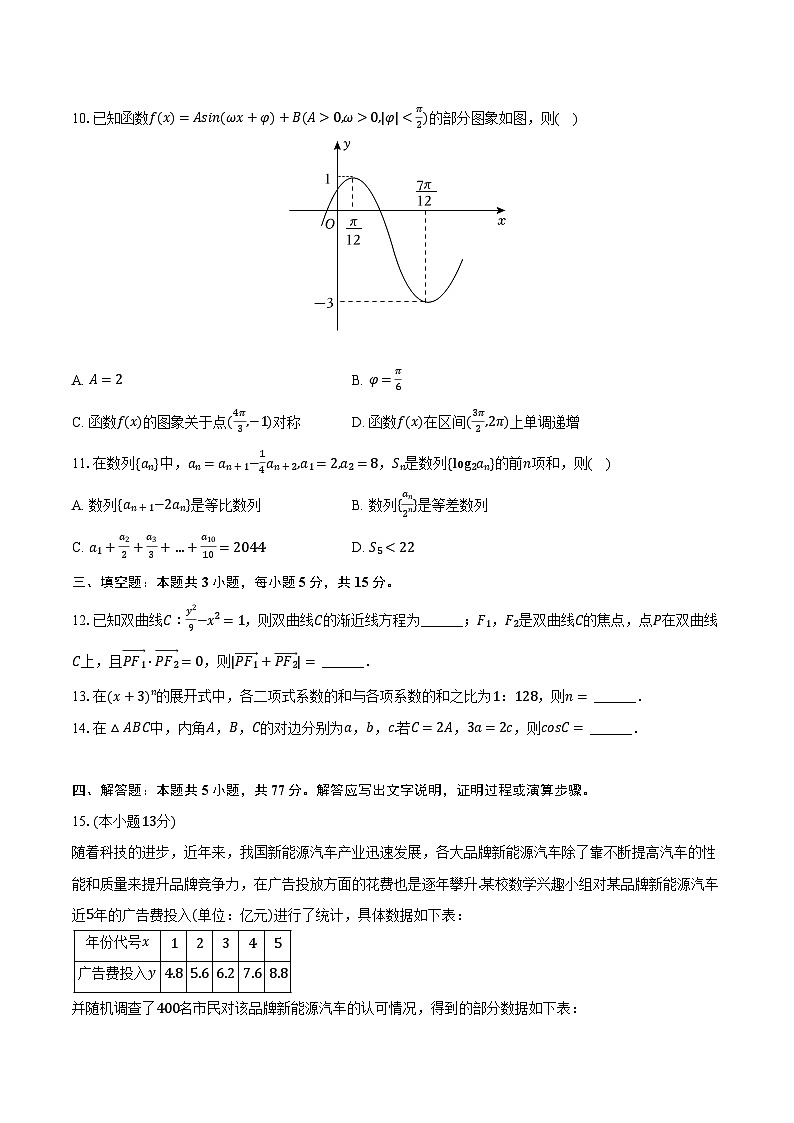 甘肃省部分学校2025年高考数学模拟试卷（4月份）（含解析）第2页