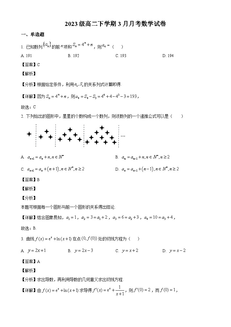 广东省佛山市顺德区第一中学2024-2025学年高二下学期3月月考 数学试题（含解析）第1页
