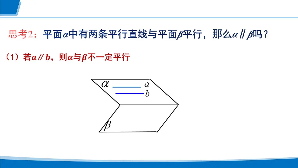 人教A版高一下册必修第二册高中数学8.5.3平面与平面平行【课件】第7页