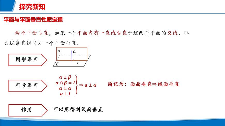 人教A版高一下册必修第二册高中数学8.6.3平面与平面垂直（第2课时）【课件】第7页