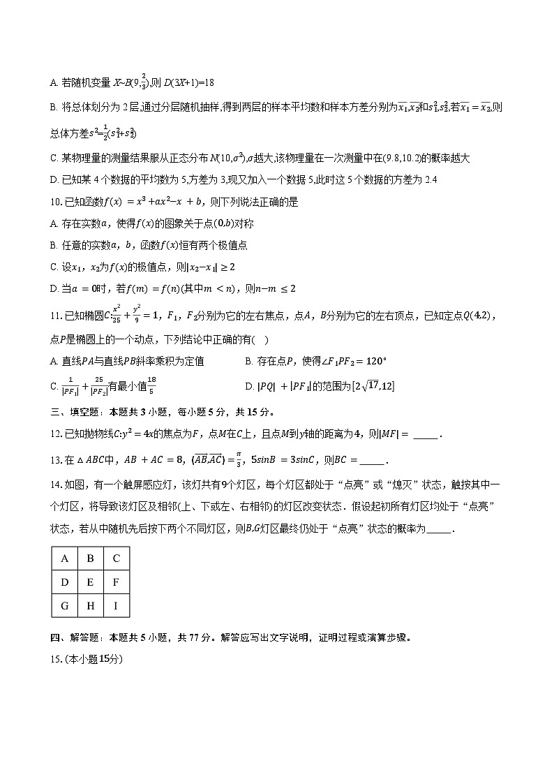 河北省2025届高三4月大联考数学试卷（新课标卷）（含答案）第2页