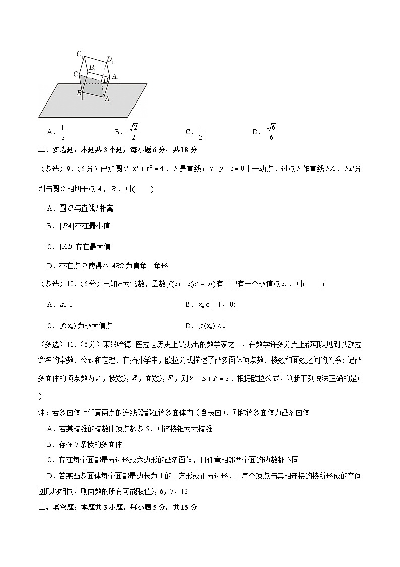 2024-2025学年广东省深圳中学高三（下）第二次段考数学试卷(1)第2页