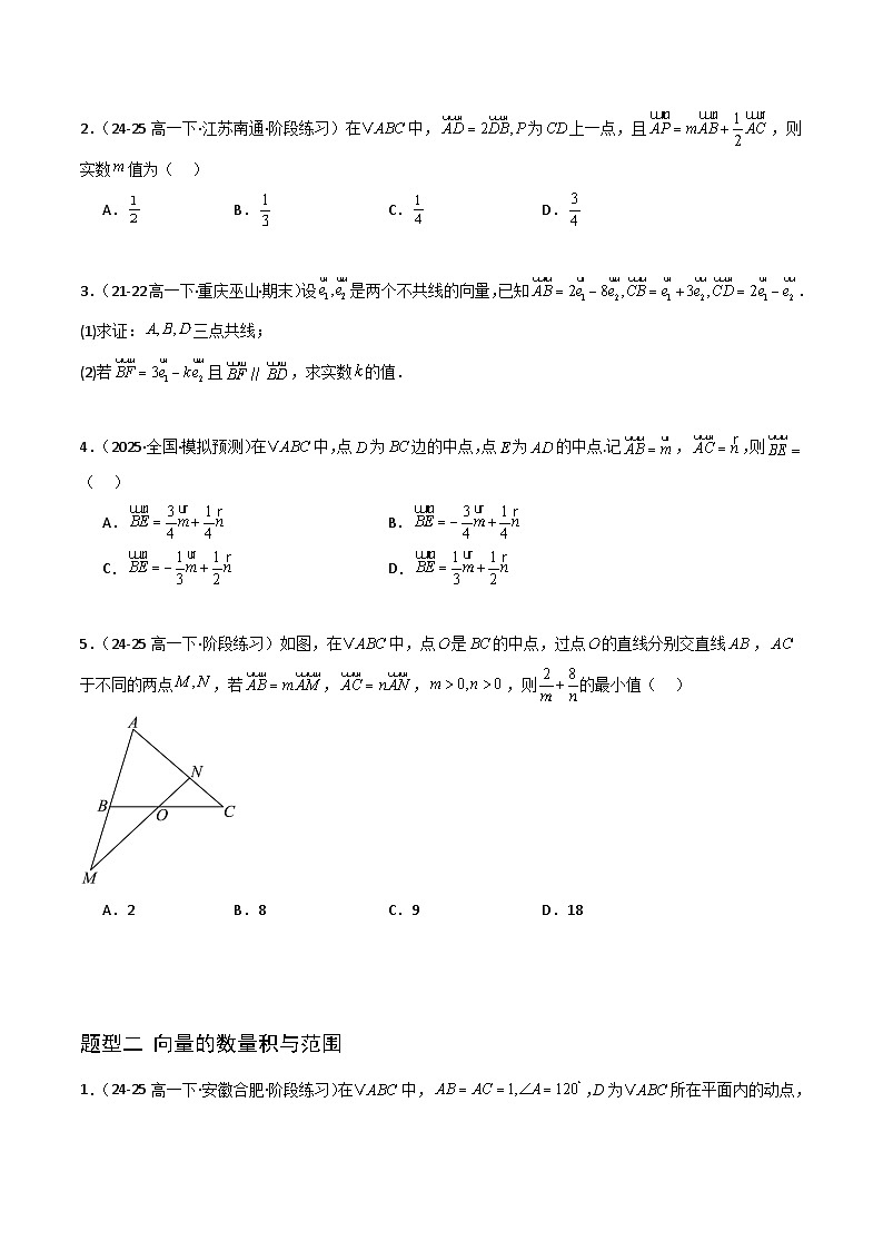 备战2025年高考数学（新高考专用）猜押平面向量与复数（学生版）第2页