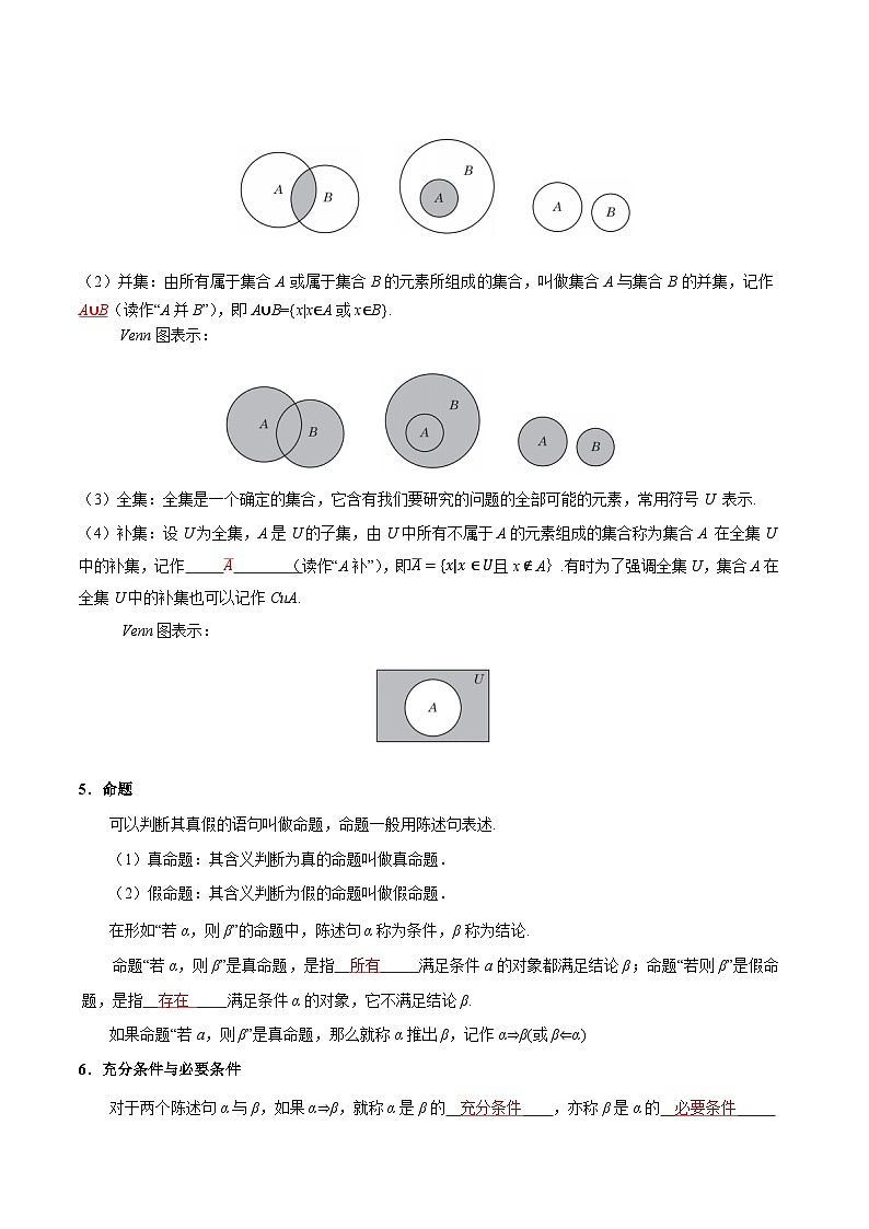 专题01 集合与常用逻辑用语（知识梳理+考点精讲精练+实战训练）（解析版）第3页