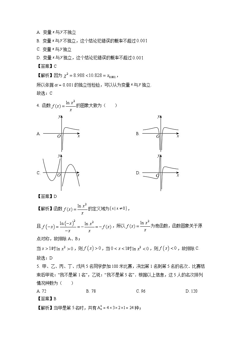 湖北省五市州2023-2024学年高二下学期期末联考数学试题（解析版）第2页