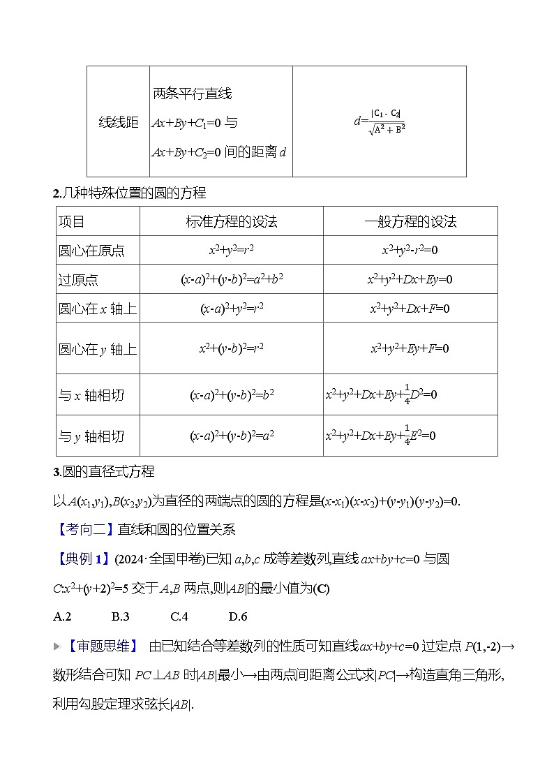 2025版高考热点题型与考点专练数学热点15直线与圆试题（Word版附答案）第3页