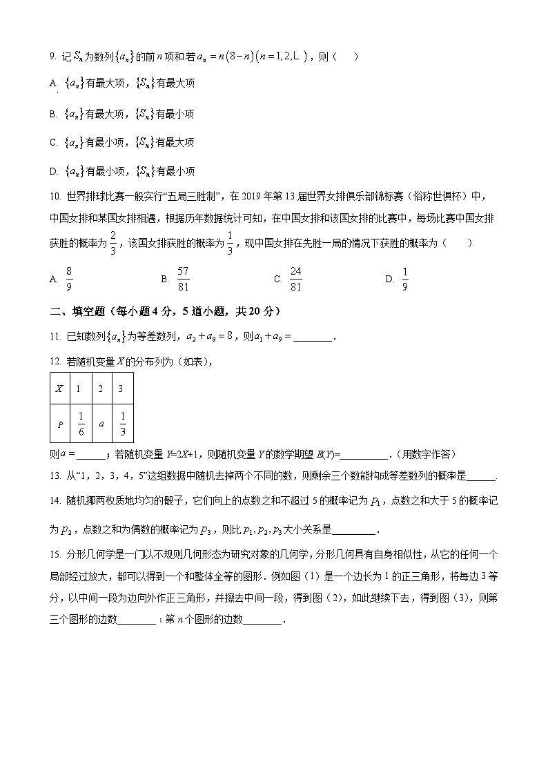 北京市育才学校2024-2025学年高二下学期3月月考数学试题（原卷版+解析版）第2页