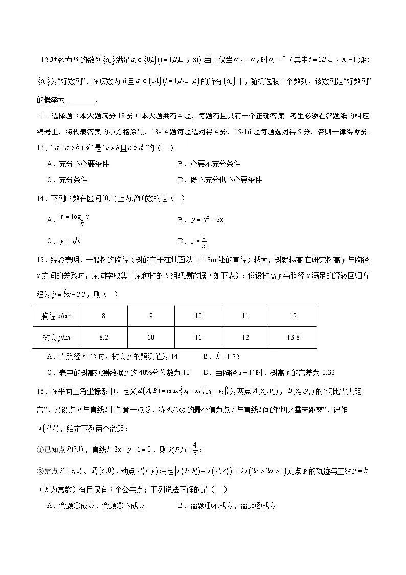 2025年高考押题预测卷：数学（上海卷03）（考试版）第2页