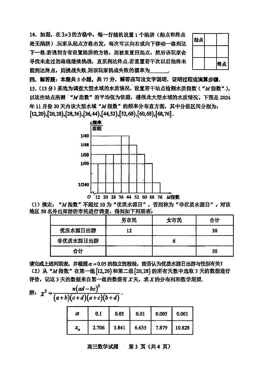 山东省淄博市、滨州市2025届高三模拟考试数学试卷（含答案）第3页