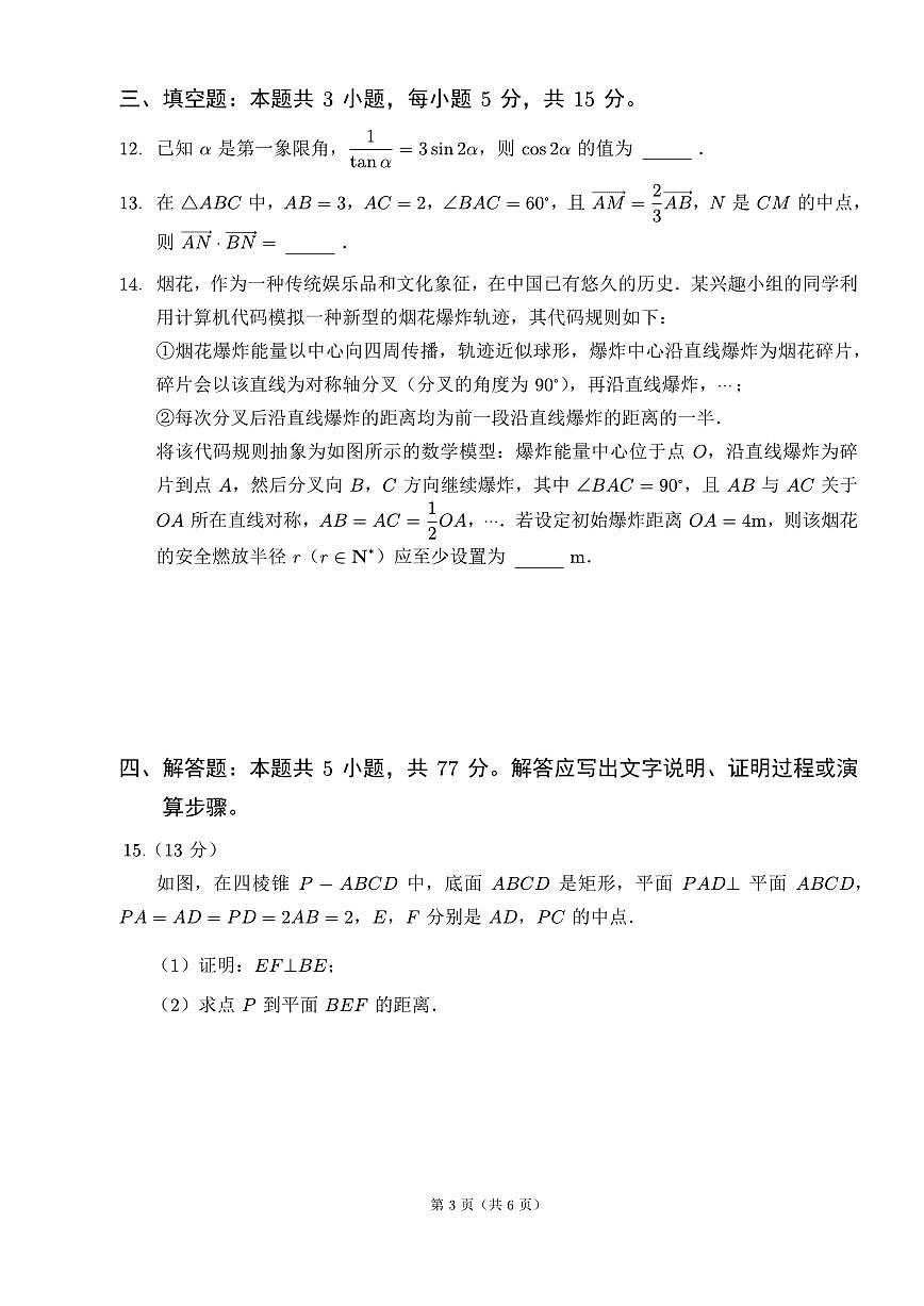2025届高考数学密卷押题仿真模拟卷（二）含解析第3页