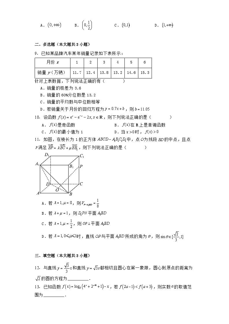江西省2025届高三四月适应性联考 数学试题（含解析）第2页