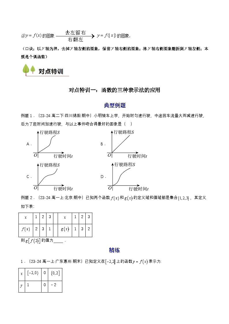 预备知识10 函数的表示法 （原卷版）第3页