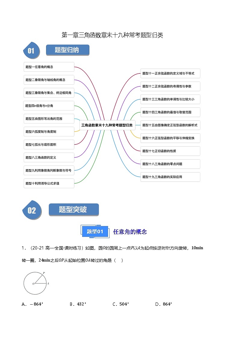 高中数学北师大版讲义（必修二）第09讲第一章三角函数章末十九种常考题型归类（学生版）第1页