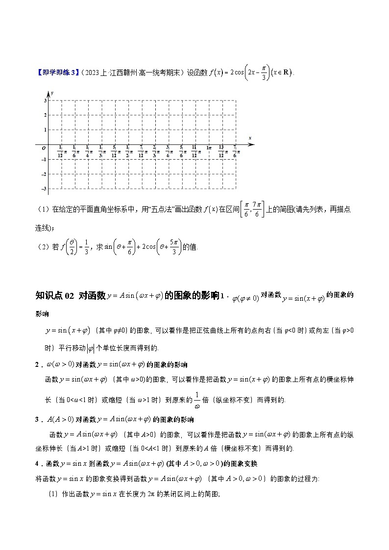 高中数学北师大版讲义（必修二）第06讲1.6函数y＝Asin(ωx＋φ)的性质与图象4种常见考法归类（学生版）第3页