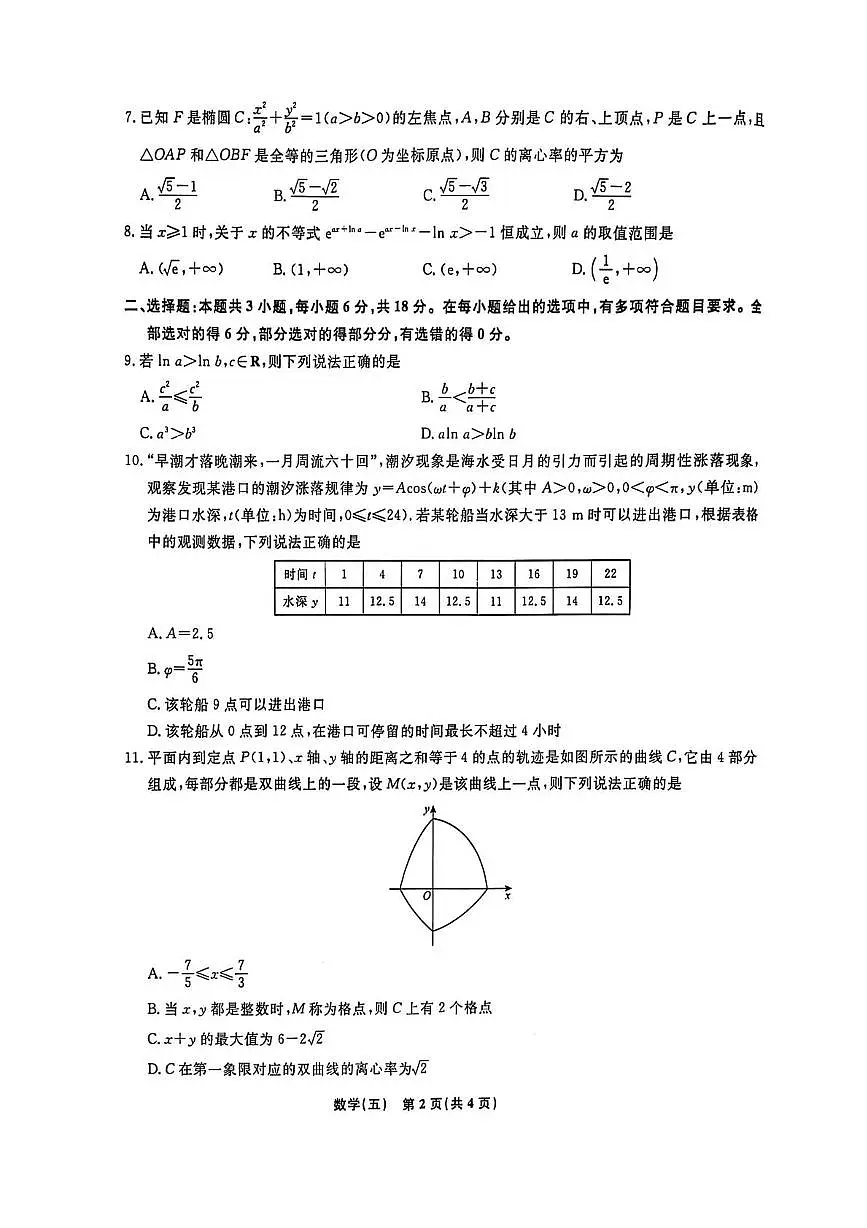 辽宁名校联盟2025年高考模拟卷（信息卷）（五）数学试题（含答案）第2页