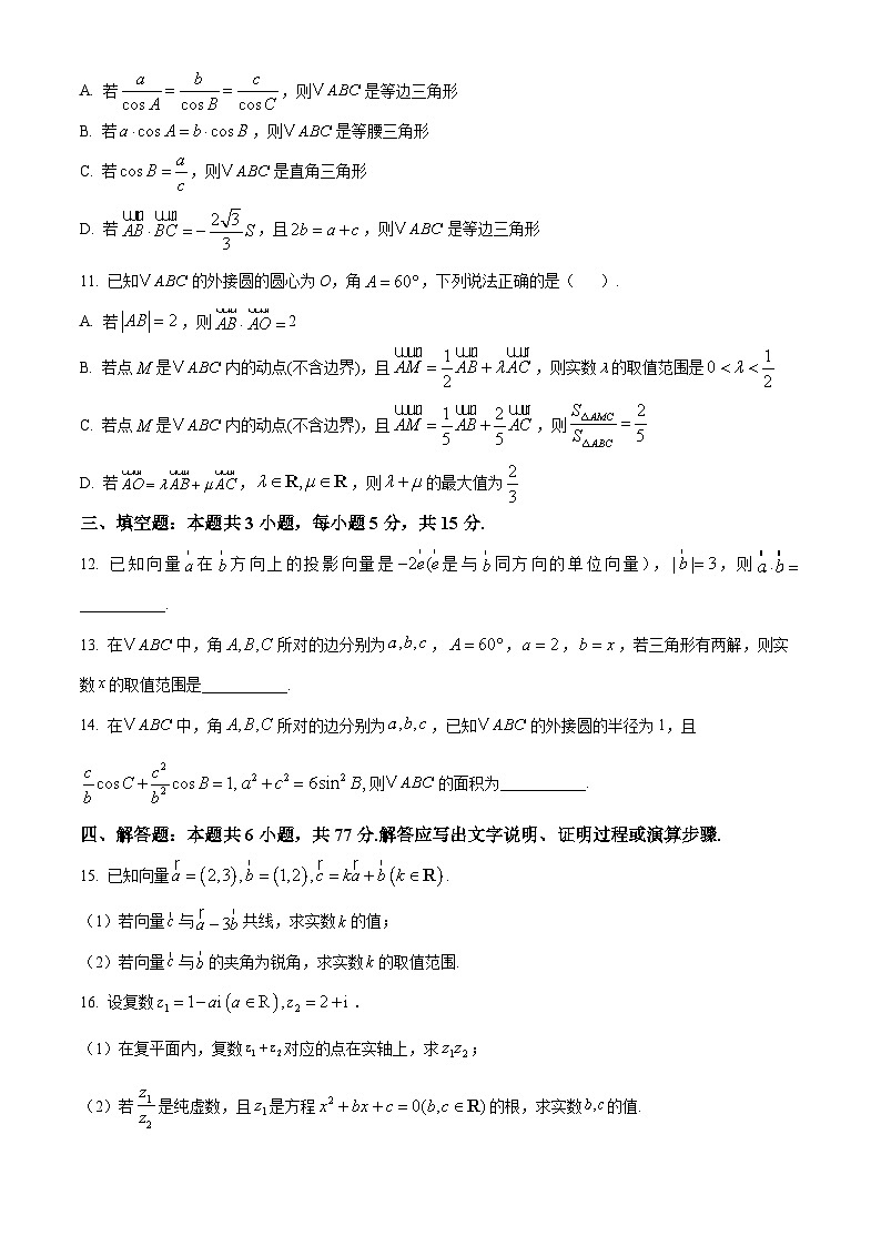 山东省泰安第一中学新校2024-2025学年高一下学期3月学情检测数学试题（原卷版+解析版）第3页