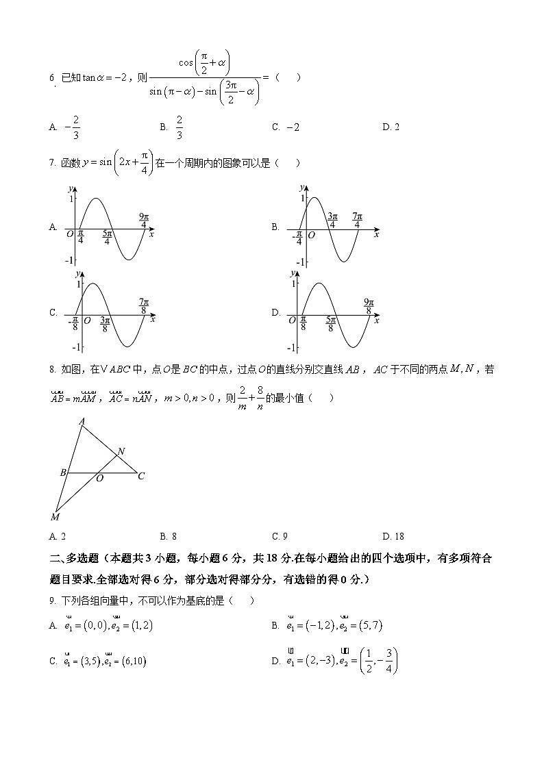 四川省峨眉第二中学校2024-2025学年高一下学期3月月考数学试卷（原卷版+解析版）第2页