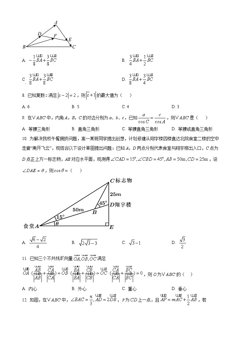 天津市滨海新区塘沽第一中学2024-2025学年高一下学期第一次月考数学试卷（原卷版+解析版）第2页