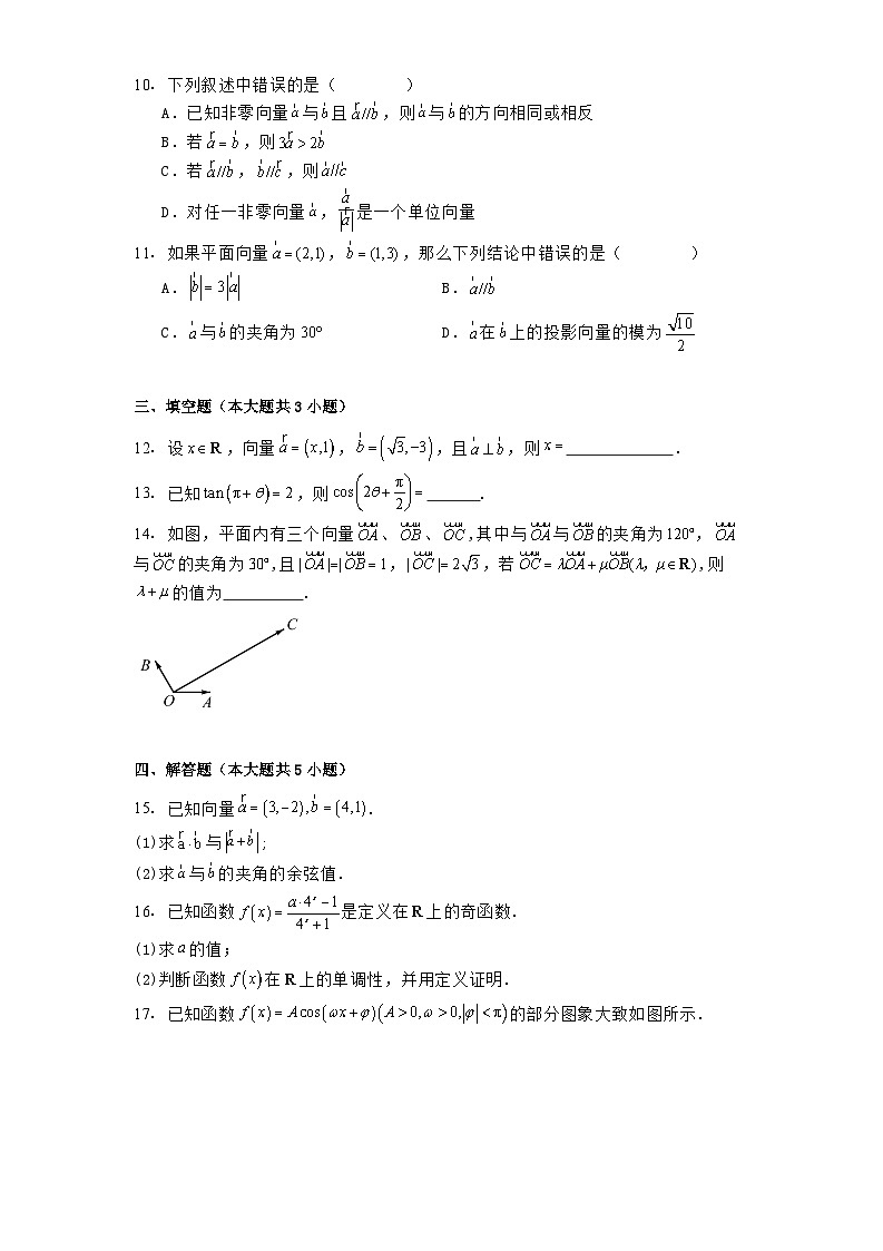 四川省南江中学2024−2025学年高一下学期3月月考 数学试卷（含解析）第2页
