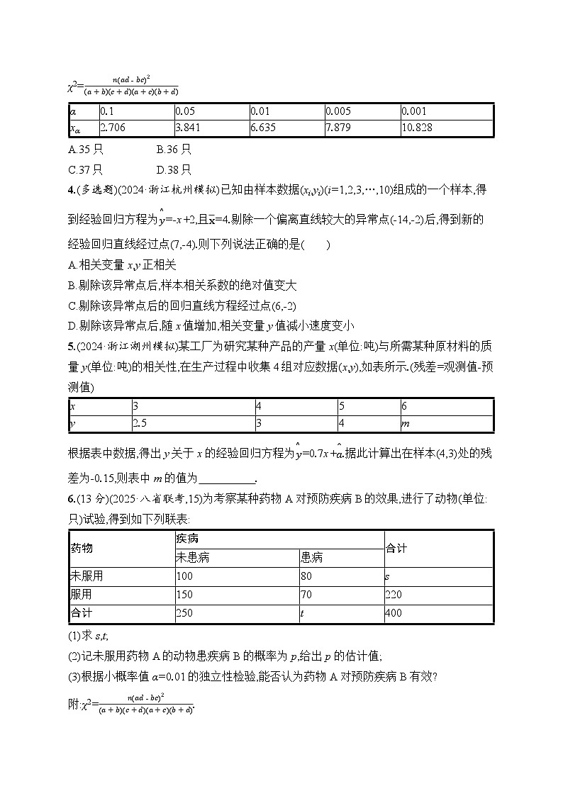 【浙江专用】2026年高考数学一轮复习课时训练： 61　成对数据的统计分析（含答案）第2页
