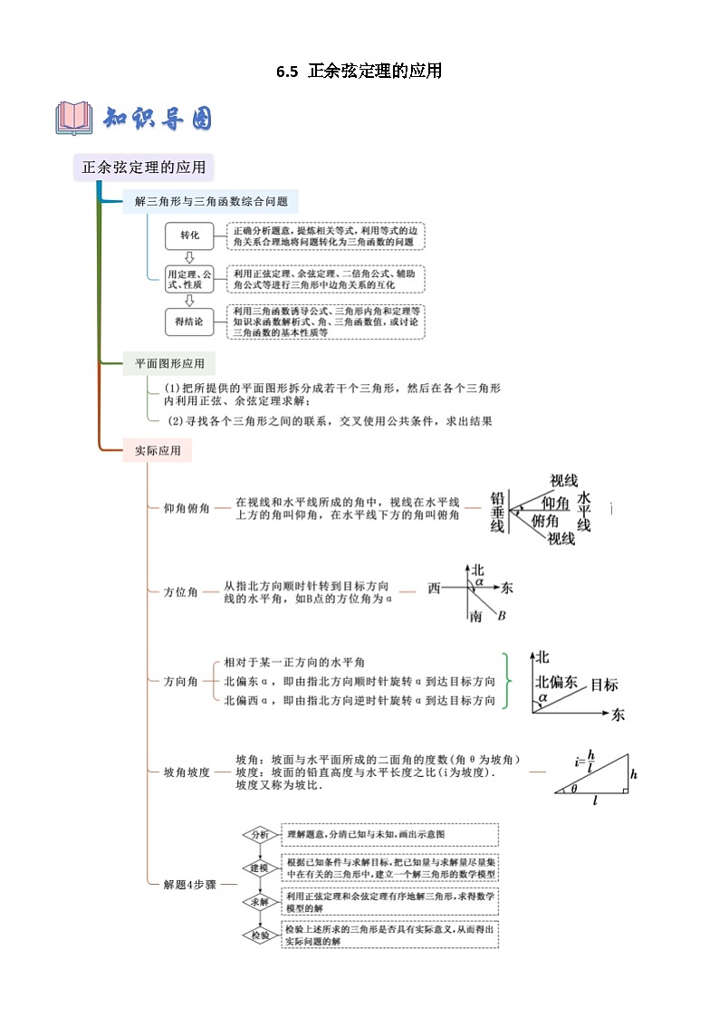 6.5 正余弦定理的应用（解析版）第1页