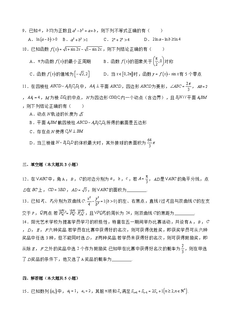 2024-2025学年安徽省高三下学期【逐梦星辰杯】联考数学试卷（含解析）第2页