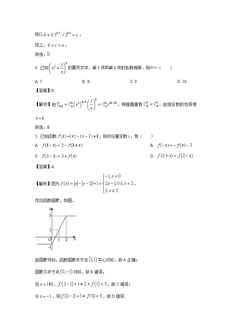 北京市朝阳区2025届高三下学期质量检测二数学试题（解析版）第2页