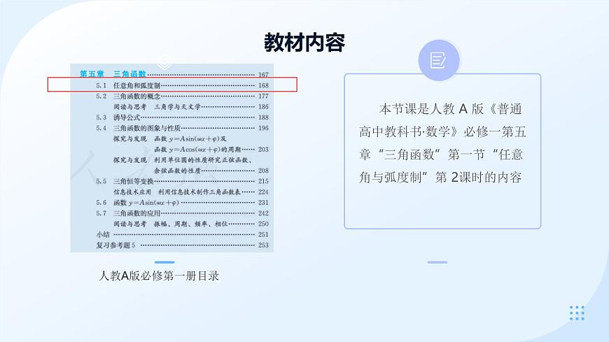 5.1.2弧度制说课课件-2024-2025学年高一上学期数学人教A版（2019）必修第一册第5页