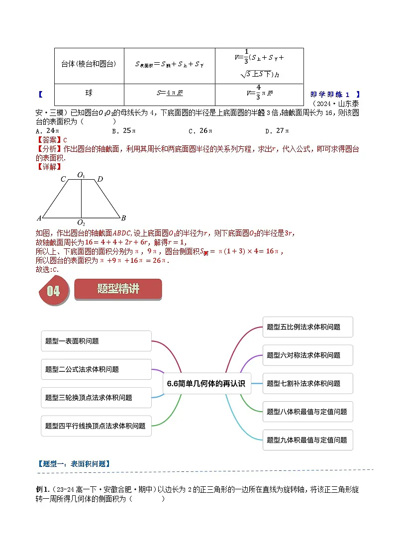 高中数学北师大版讲义（必修二）第37讲6.6简单几何体的再认识（1知识点+9题型+强化训练）（教师版）第2页