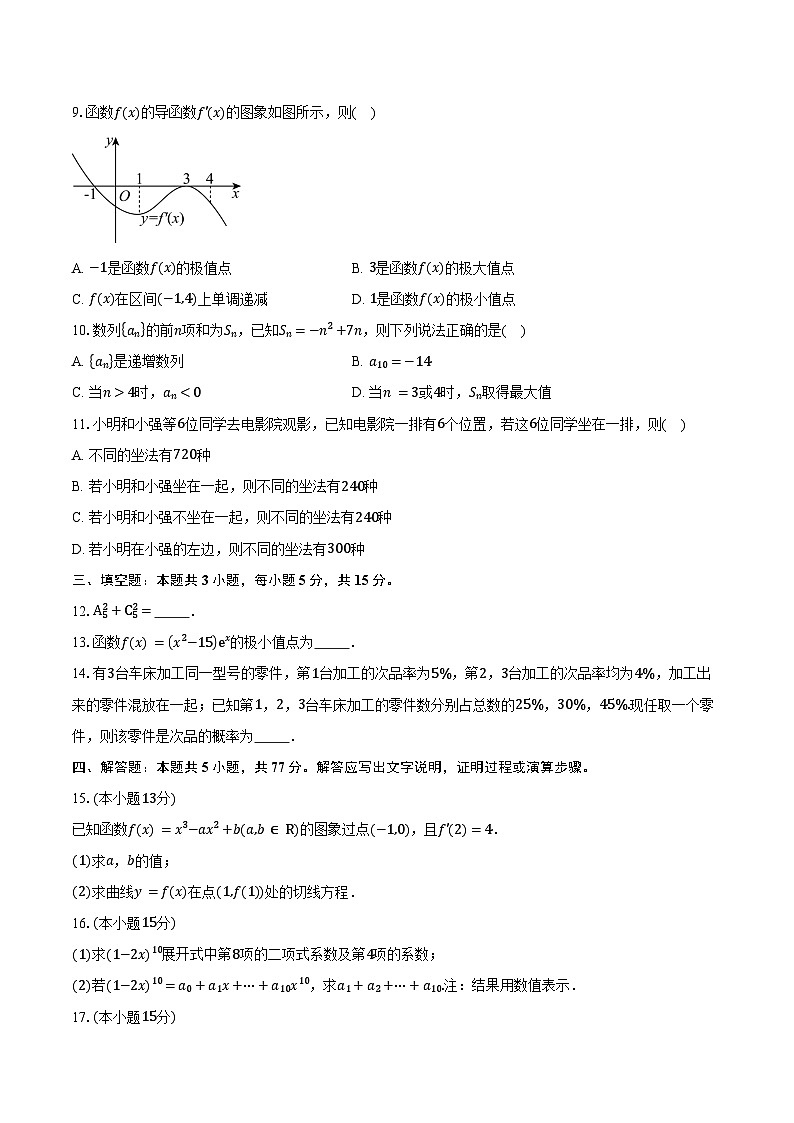 2024-2025学年广东省江门市新会区名冠实验学校高二下学期5月月考数学试卷（含答案）第2页