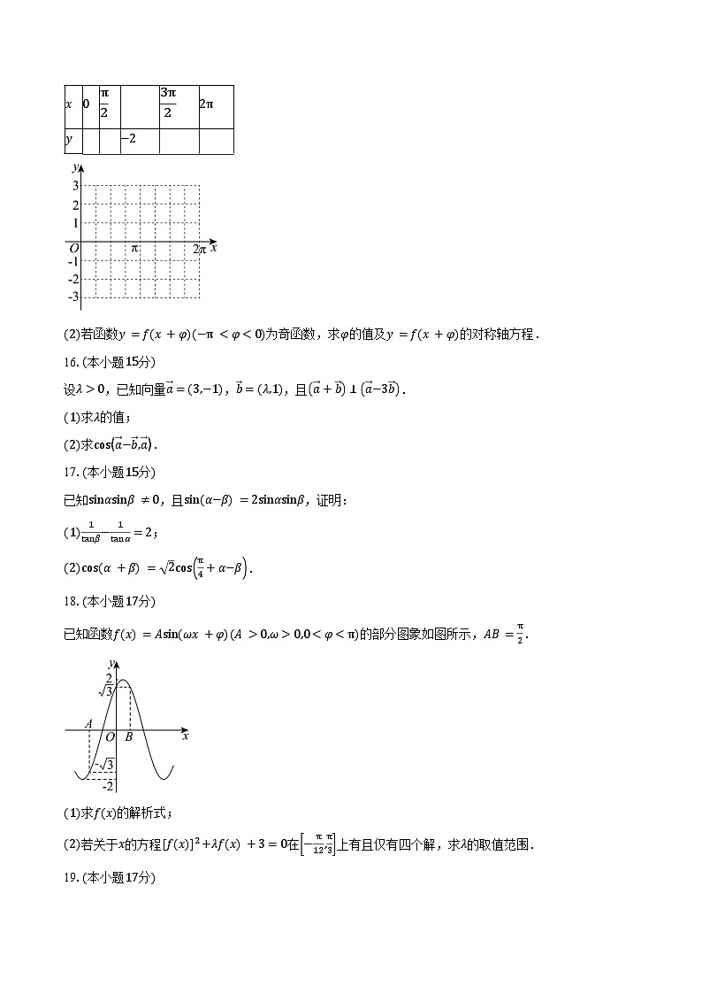 2024-2025学年辽宁省县域重点高中高一下学期期中考试数学试卷（含答案）第3页