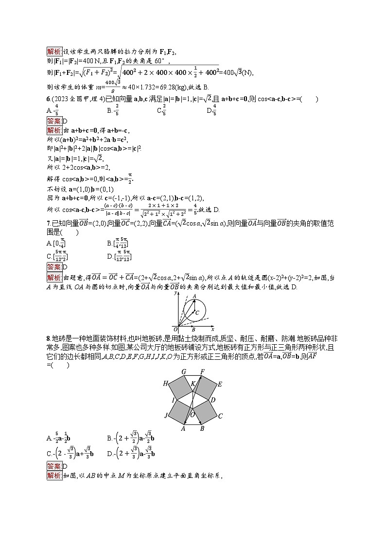 2026届高三数学一轮复习课后习题章末目标检测卷6  平面向量、数系的扩充与复数的引入（Word版附解析）第2页