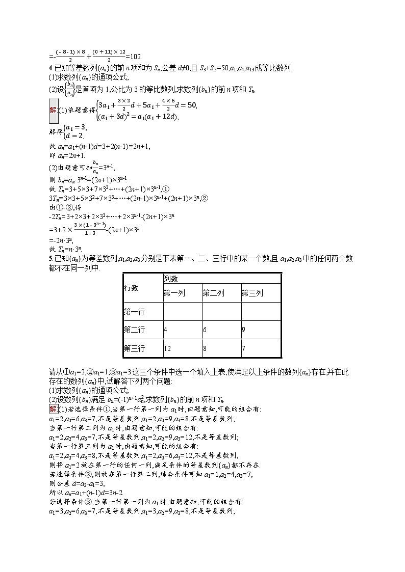2026届高三数学一轮复习课后习题规范答题增分专项3  高考中的数列问题（Word版附解析）第2页