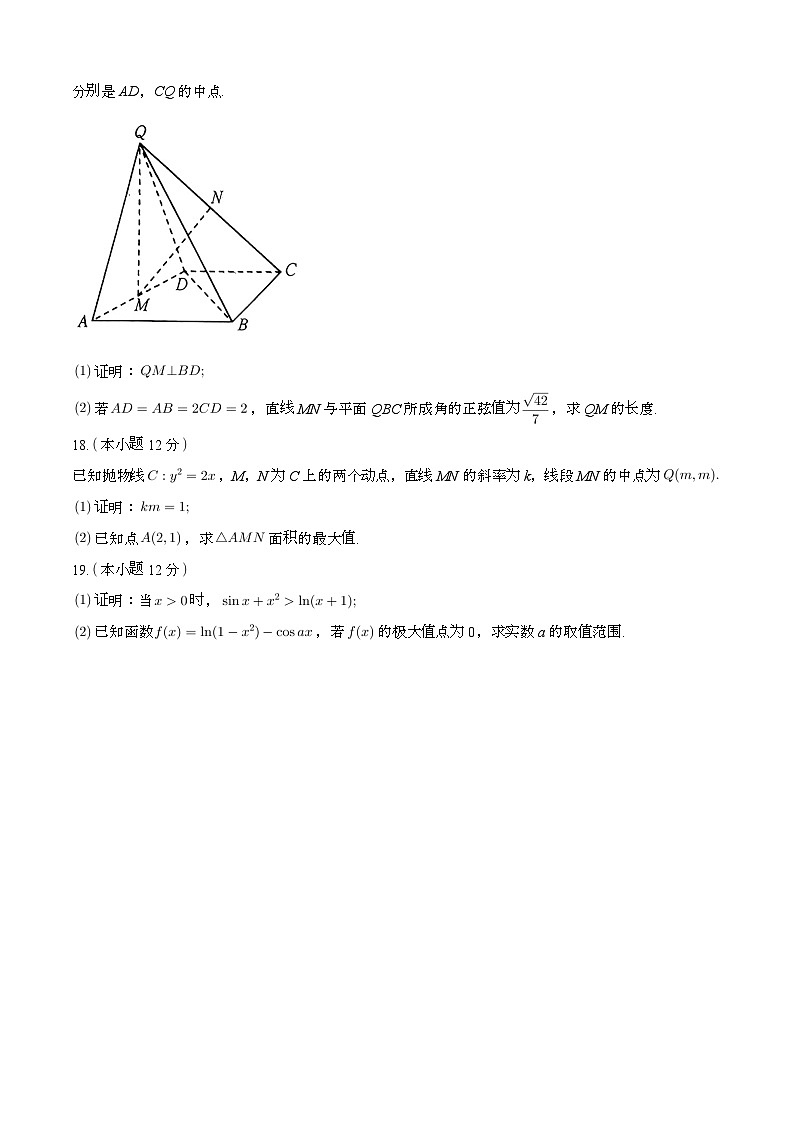 2024—2025学年河南高二数学下册（6月）考试【含答案】第3页