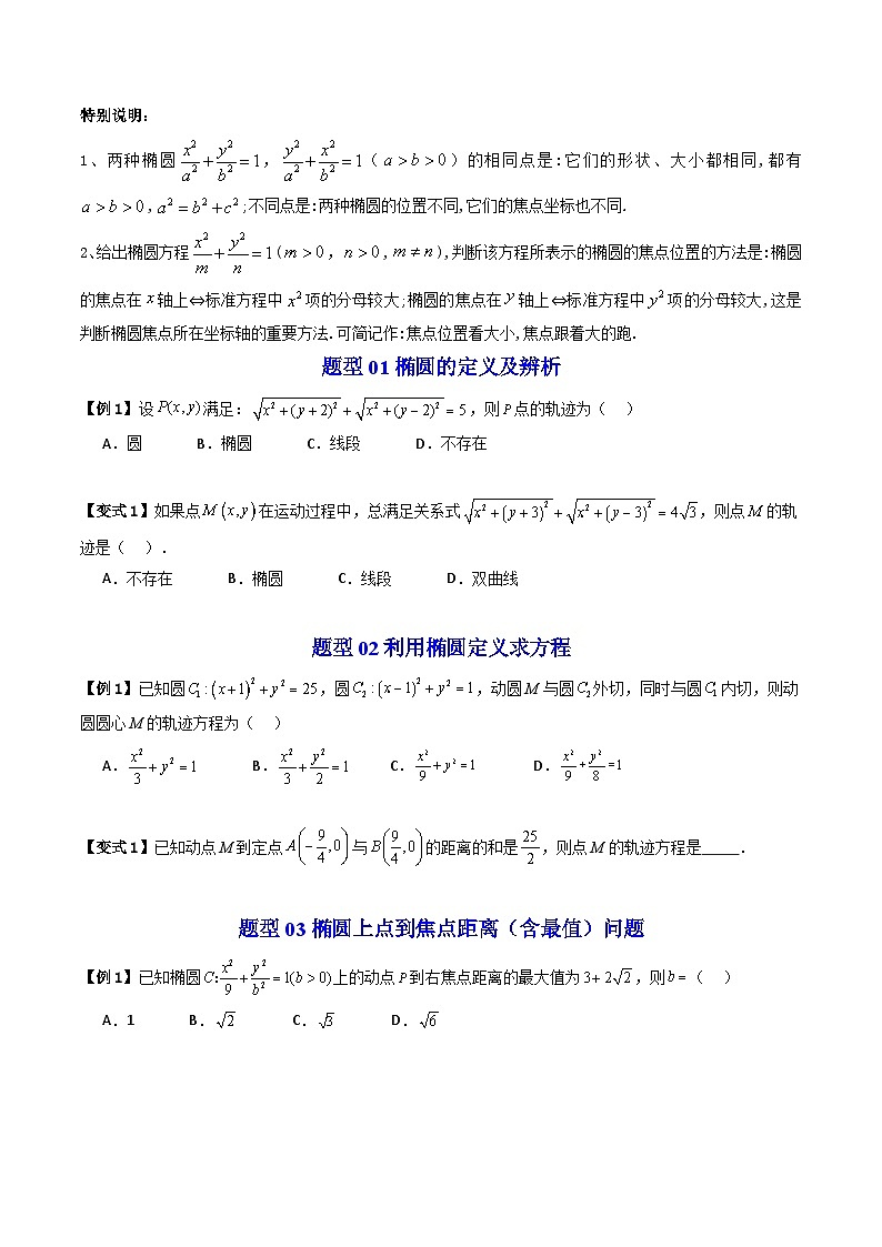 (暑期班)2025年高二数学暑假讲义第12讲 椭圆+课后练习+随堂检测（原卷版）第3页