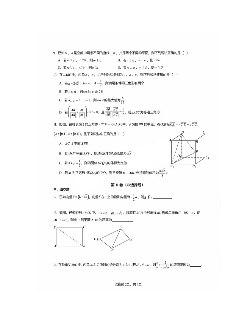 2024-2025学年武汉市武钢三中高一下学期5月月考数学试题 2024-2025学年武汉市武钢三中高一下学期5月月考数学试题第2页