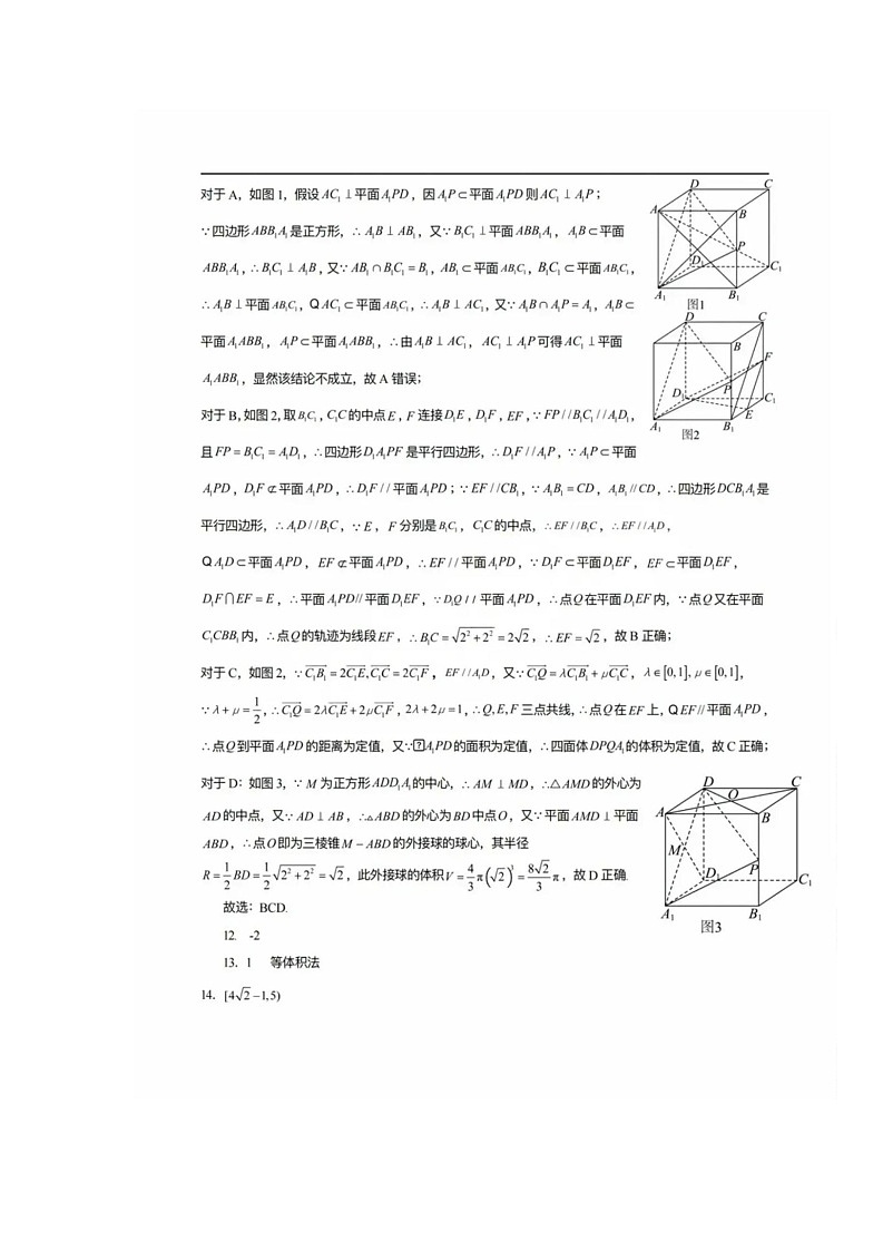 2024-2025学年武汉市武钢三中高一下学期5月月考数学试题 数学参考答案第3页