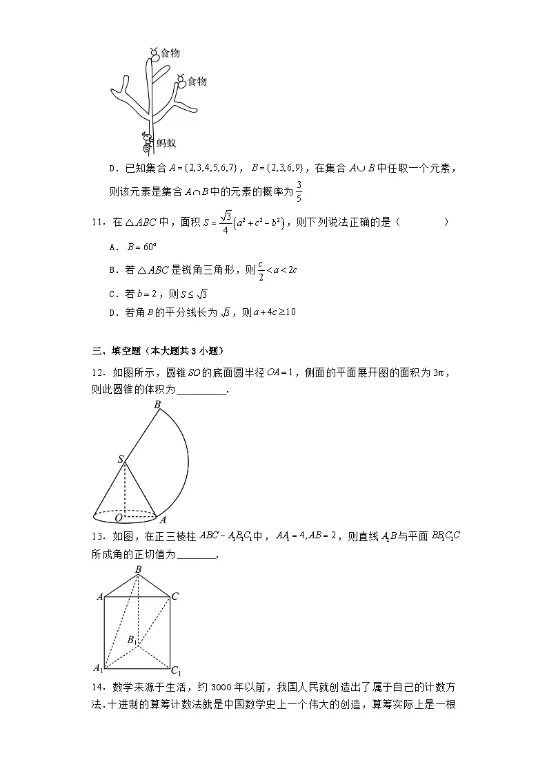吉林省长春市第五中学、长春市田家炳实验中学2023−2024学年高一下学期期末考试 数学试题（含解析）第3页