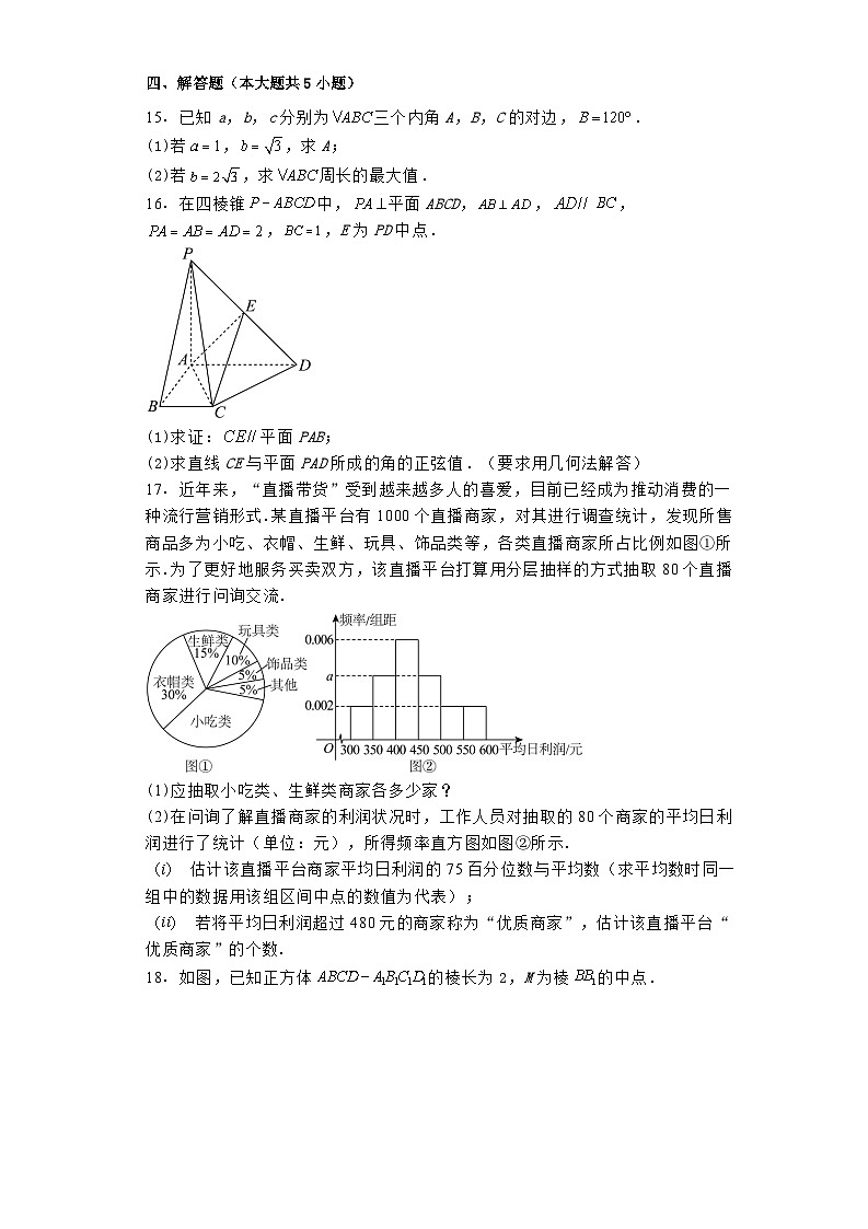 吉林省长春市东北师范大学附属中学2023−2024学年高一下学期期末 数学试题（含解析）第3页