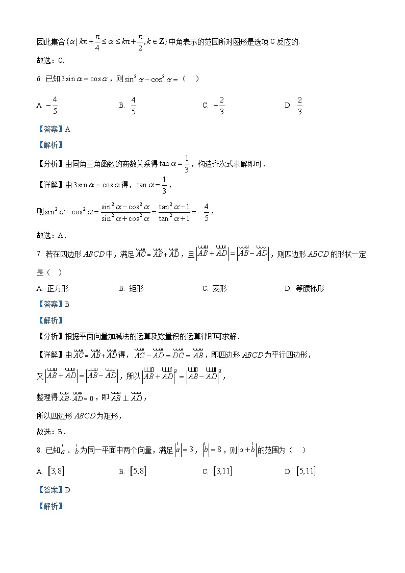 北京市中央民族大学附属中学（朝阳）2024-2025学年高一下学期3月月考数学试卷（解析）第3页