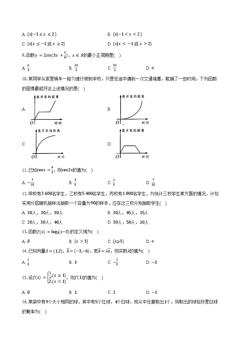 2025年湖南省普通高中学业水平合格性考试仿真(三)数学试卷（含答案）第2页