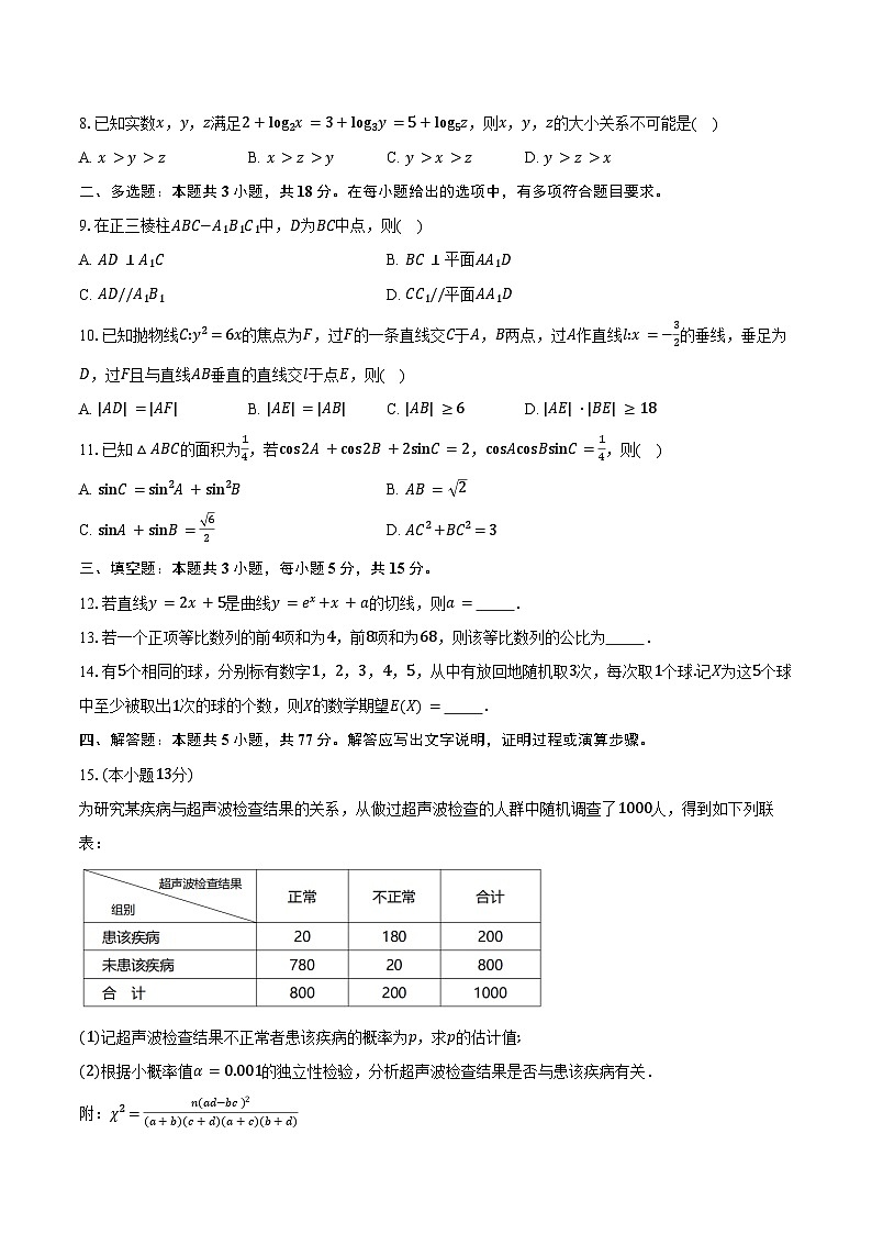 2025年全国普通高校招生全国统一考试数学试卷（新高考Ⅰ卷）(含答案）第2页