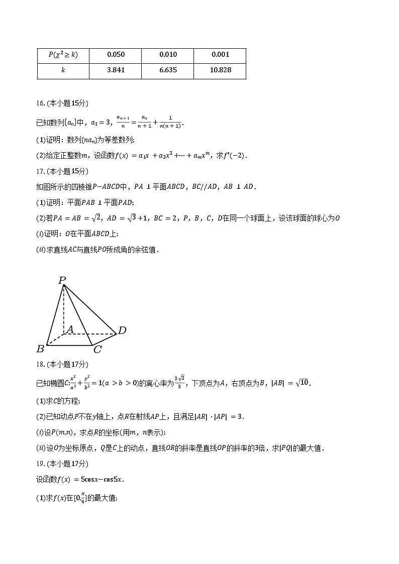 2025年全国普通高校招生全国统一考试数学试卷（新高考Ⅰ卷）(含答案）第3页